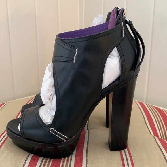 NIB Ralph Lauren Purple Label Gemina Booties Black - Picture 6 of 10
